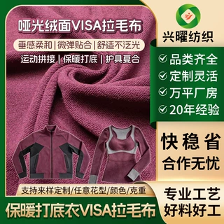 边纶布定制厂家哑光绒面打底衣布料 微弹不掉毛柔软VISA拉毛布