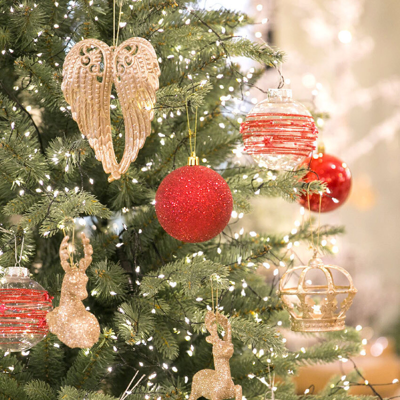 Decoración navideña LED Control remoto Cable verde oculto de baja tensión Lámpara de cobre Decoración navideña Lámpara de petardos Lámpara de árbol de Navidad Cadena de luces