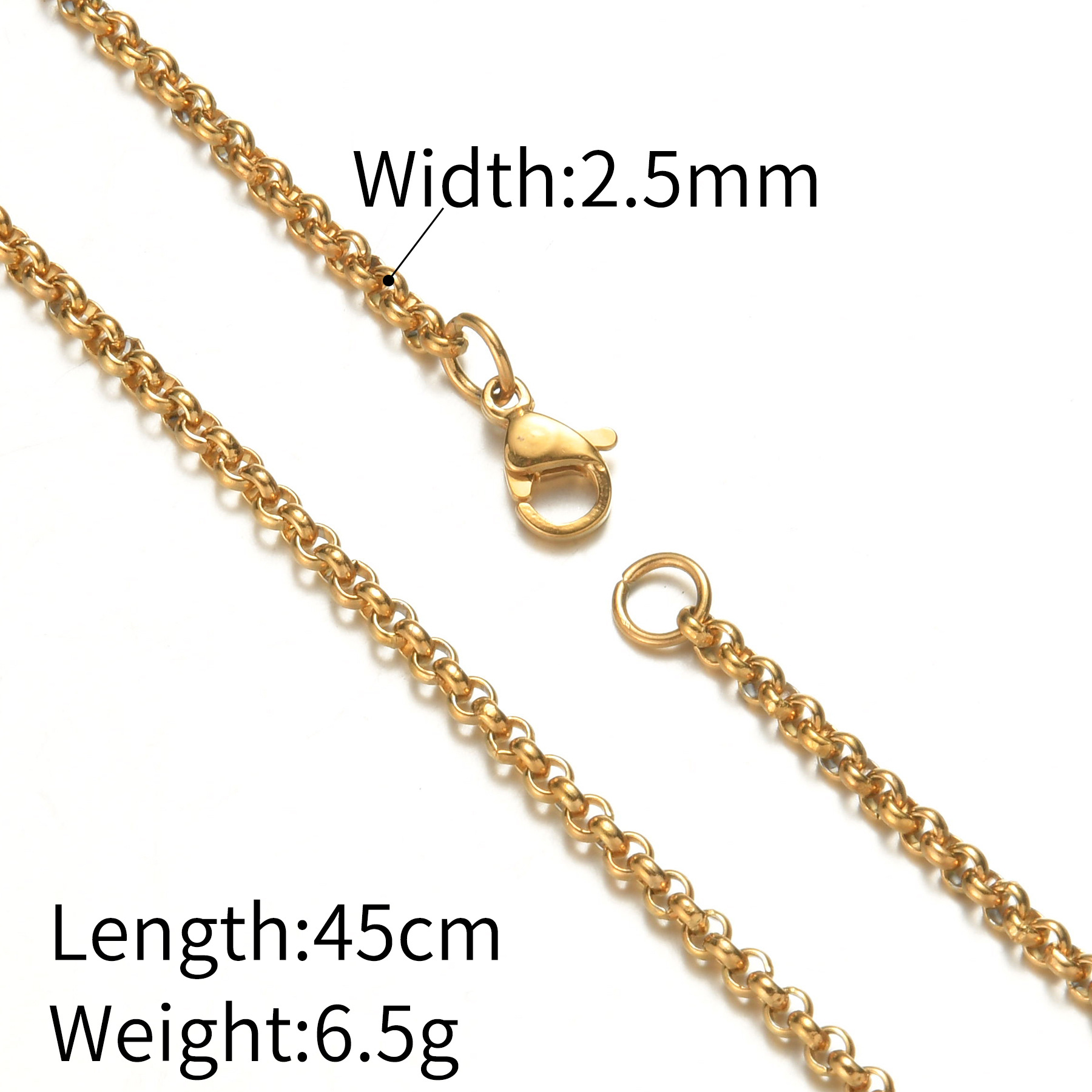Lina Girl Titan-Perlenkette mit Schlangenknochen-Anhänger, farbecht, galvanisiert, quadratisch, aus europäischem und amerikanischem Edelstahl, kubanischem Stil_voghion.com
