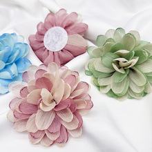 手工雪纺烧边花朵配件韩版欧根纱花朵辅料布艺花手工diy头饰配件