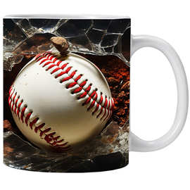 3D棒球Baseball陶瓷咖啡马克杯子茶水杯球迷礼物新款Coffee Mug
