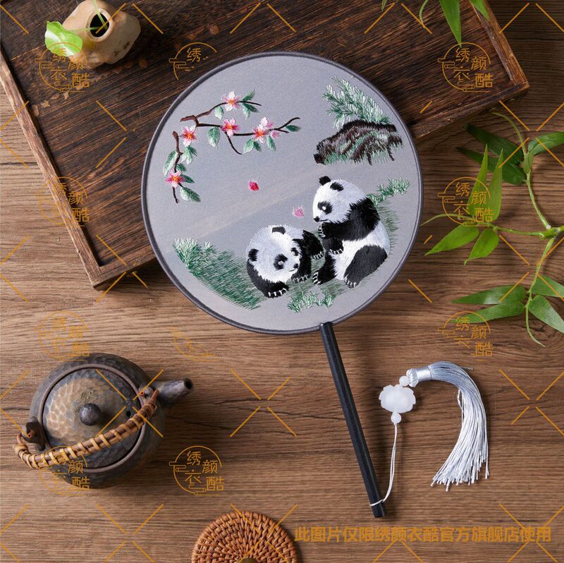 蘇州刺繍古典舞扇 刺繍両面扇子 舞踊漢服 中国風工芸扇 工場直販|undefined