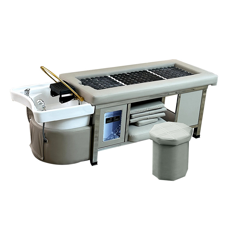 Cama de moxibustión transfronteriza de alta gama con marco de acero, cama de lavado de cabello tailandés, cama de fumigación de circulación de agua a temperatura constante especial para salón de belleza