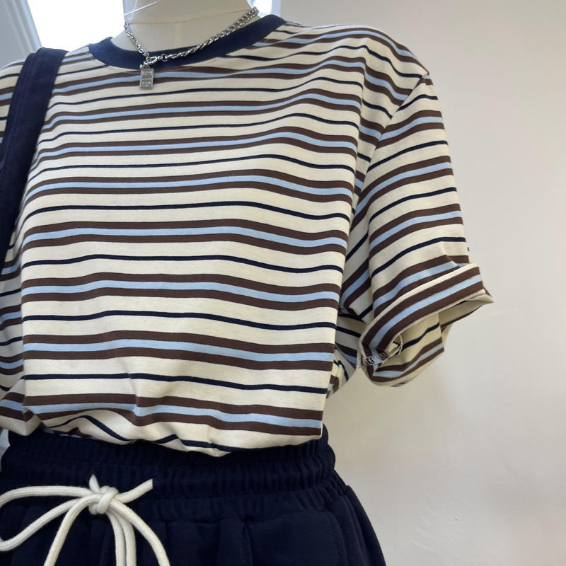 Embroidered Striped T-shirt