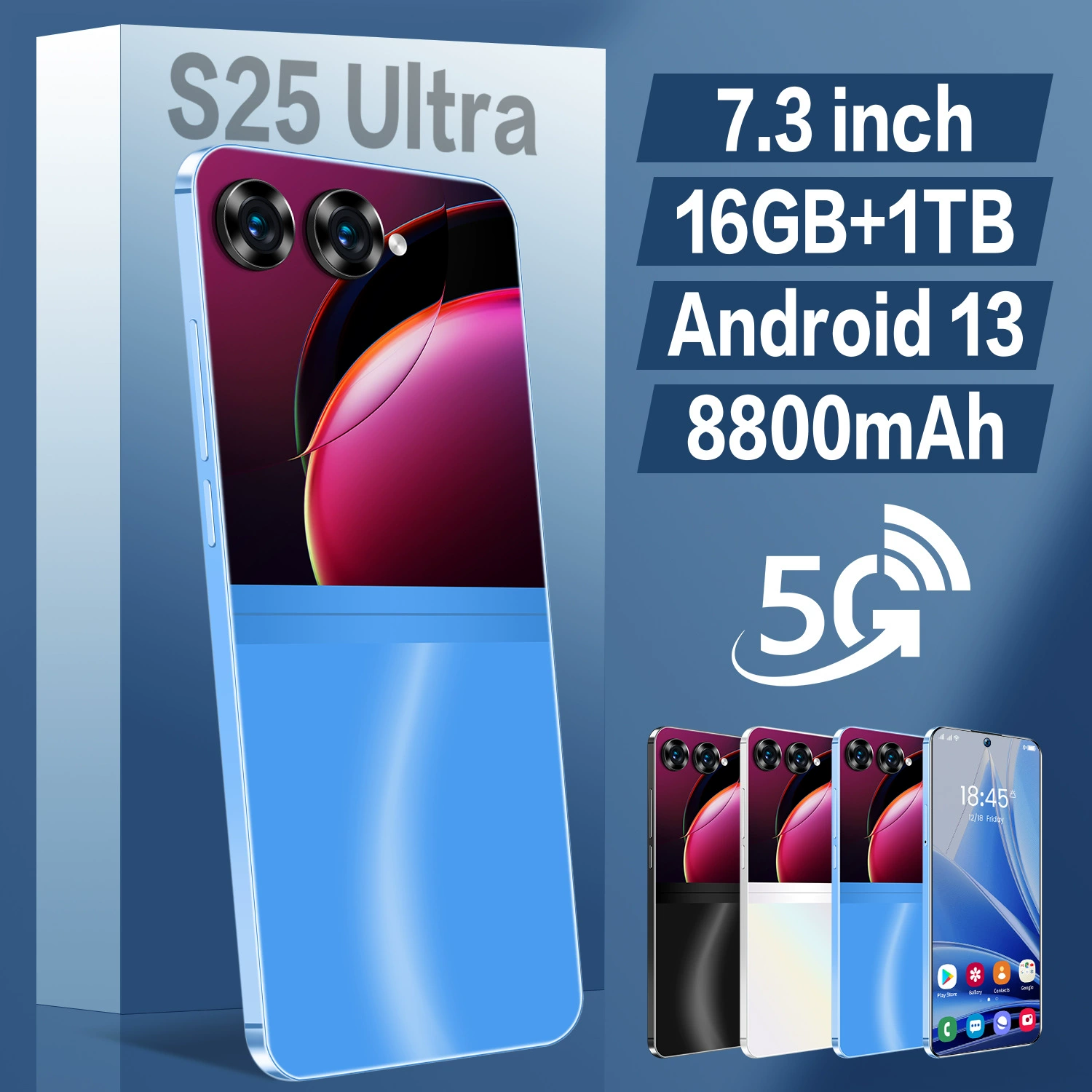 Cross-border trading), S25, smartphone, 7.3 inch, Android 9.0, 16G, support function for all network communication standards, (Physicals