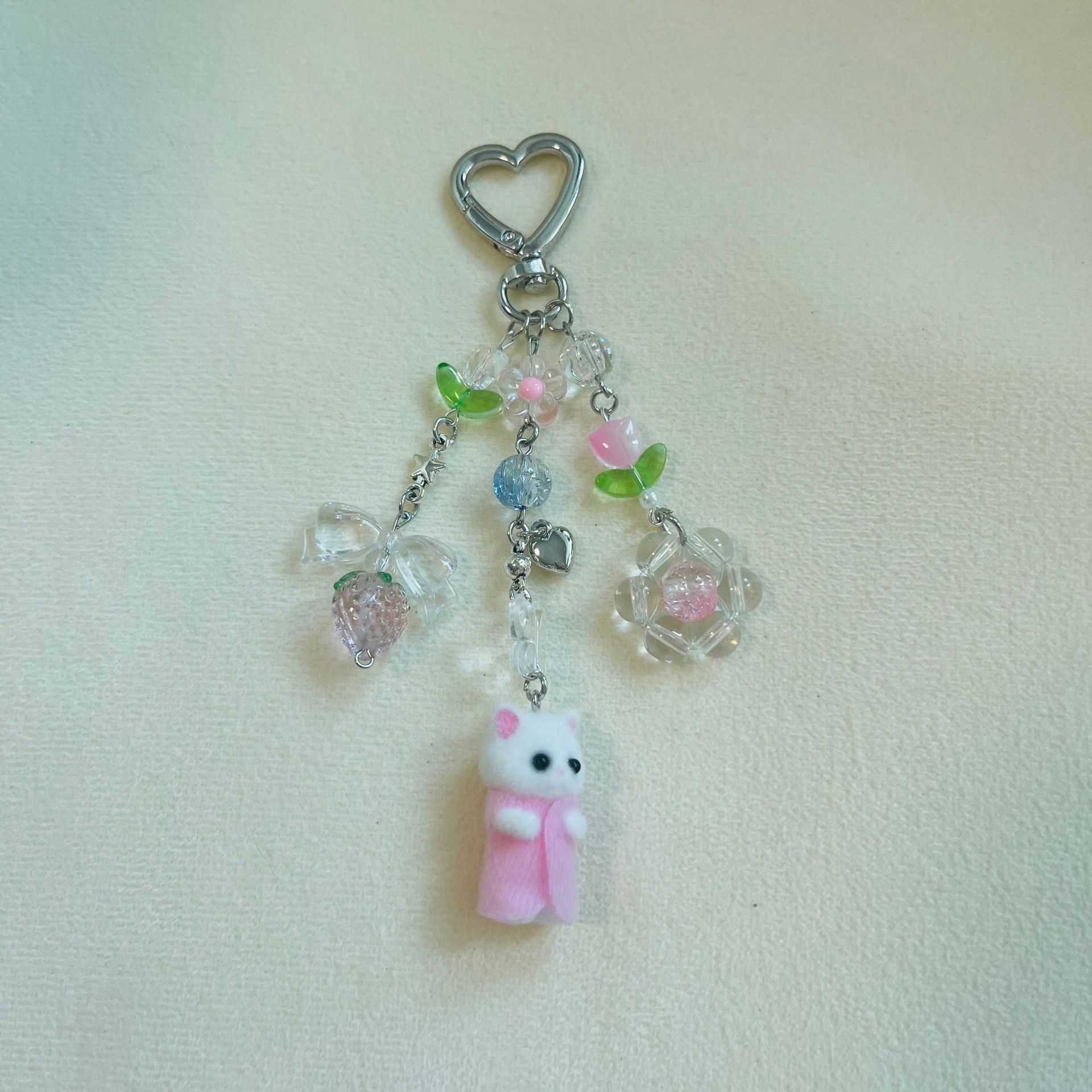 1 Piece Quantity Holiday, Daily Occasion 1 Piece Cute Cat Flocking Unisex Bag Pendant Keychain