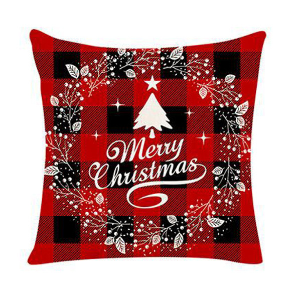 Nuevo lino transfronterizo de Navidad abraza almohada casera Santa Alce almohada sofá cubierta al por mayor
