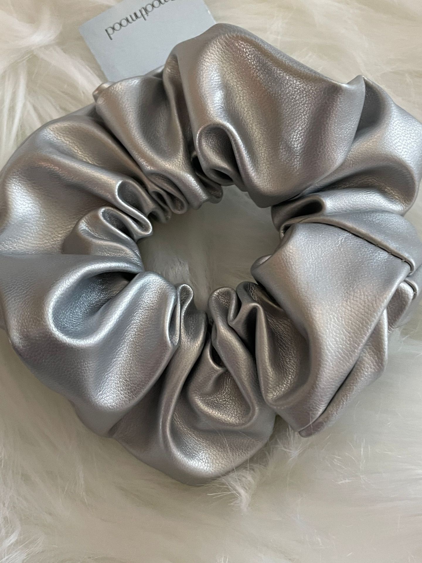 Pleated Design Elegant, Simple Style Style Women's Elegant Simple Style Solid Color Pu Leather Pleated Hair Tie