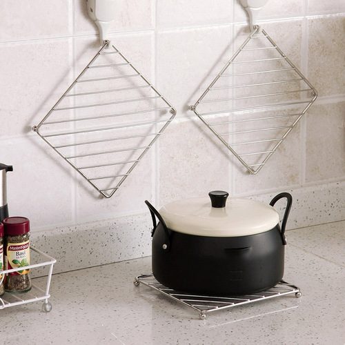 Oruzhe stainless steel thick wire mesh square hot pot pad kitchen tabletop insulation pad dining table non-slip anti-scalding pot pad