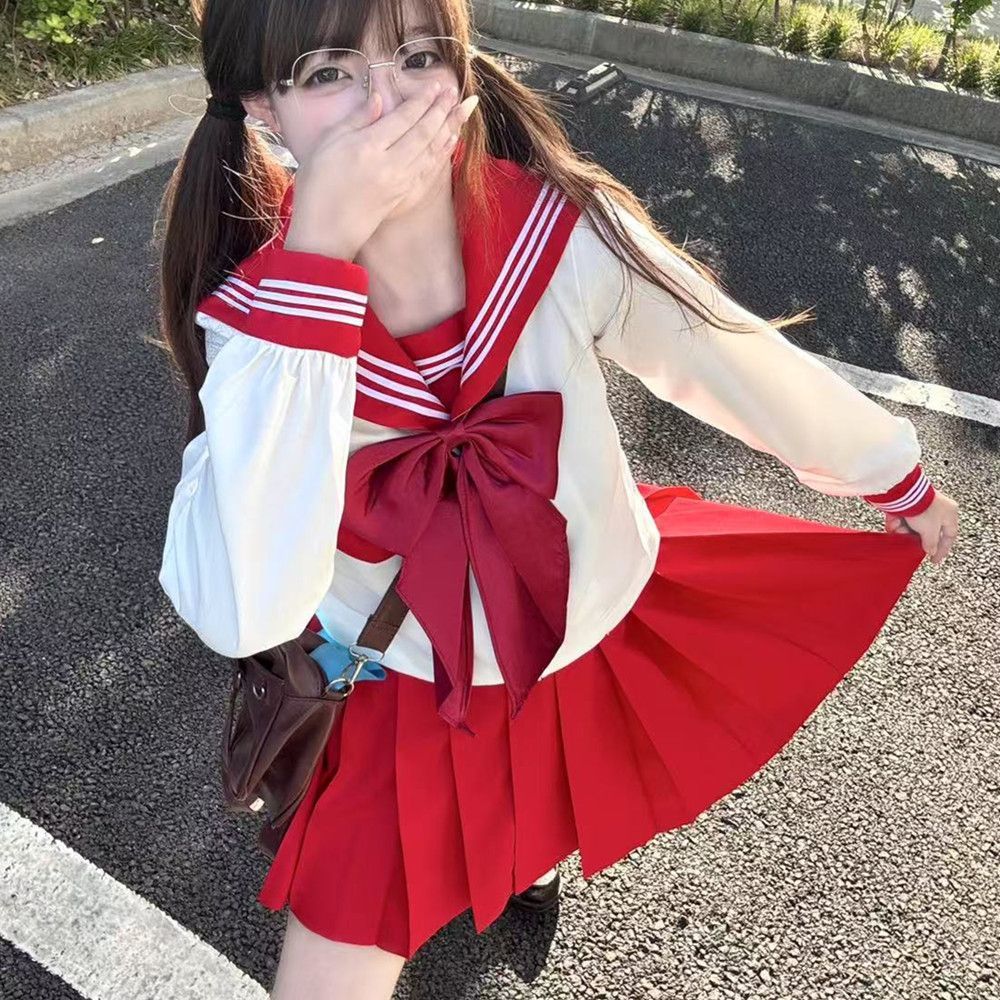 Wholesale In-Stock Original Authentic Jk Uniform Sailor Suit Basic Summer Japanese College Style Short-Sleeve Set for Women