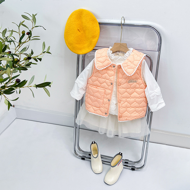 Otoño e invierno nueva niña bebé Chanel Estilo Chaleco forrado de lana engrosada chaleco abrigo