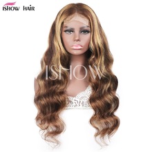 钢琴色全真人发假发蕾丝头套P4/27body Highlight human hair wig