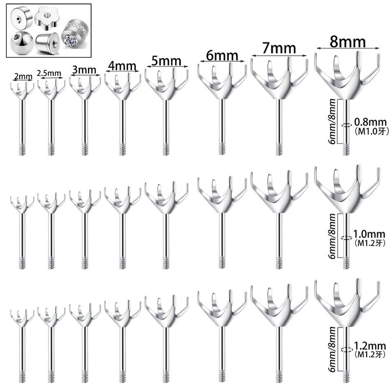Stainless Steel Piercing Jewelry Huazi Claw Zirconium Earrings Huazi Rose Cutting Earrings Embryo Ear Bone Nail Accessories in Stock Stainless Steel Piercing Jewelry Huazi Claw Zirconium Earrings Huazi Rose Cutting Earrings Embryo Ear Bone Nail Accessories in Stock