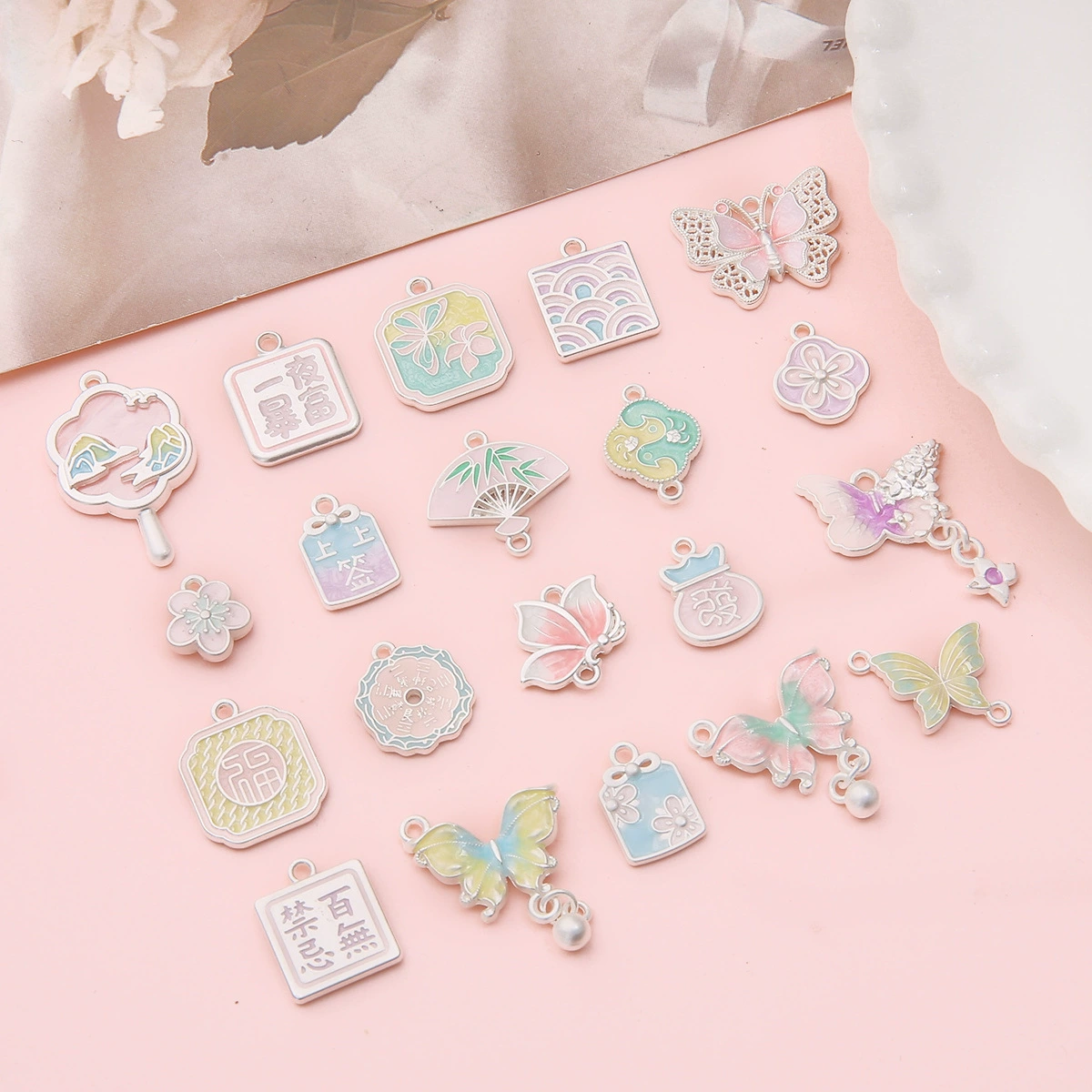 Metal Pendant (Heaven Official's Blessing) enamel charms, double-sided prints, assorted sizes