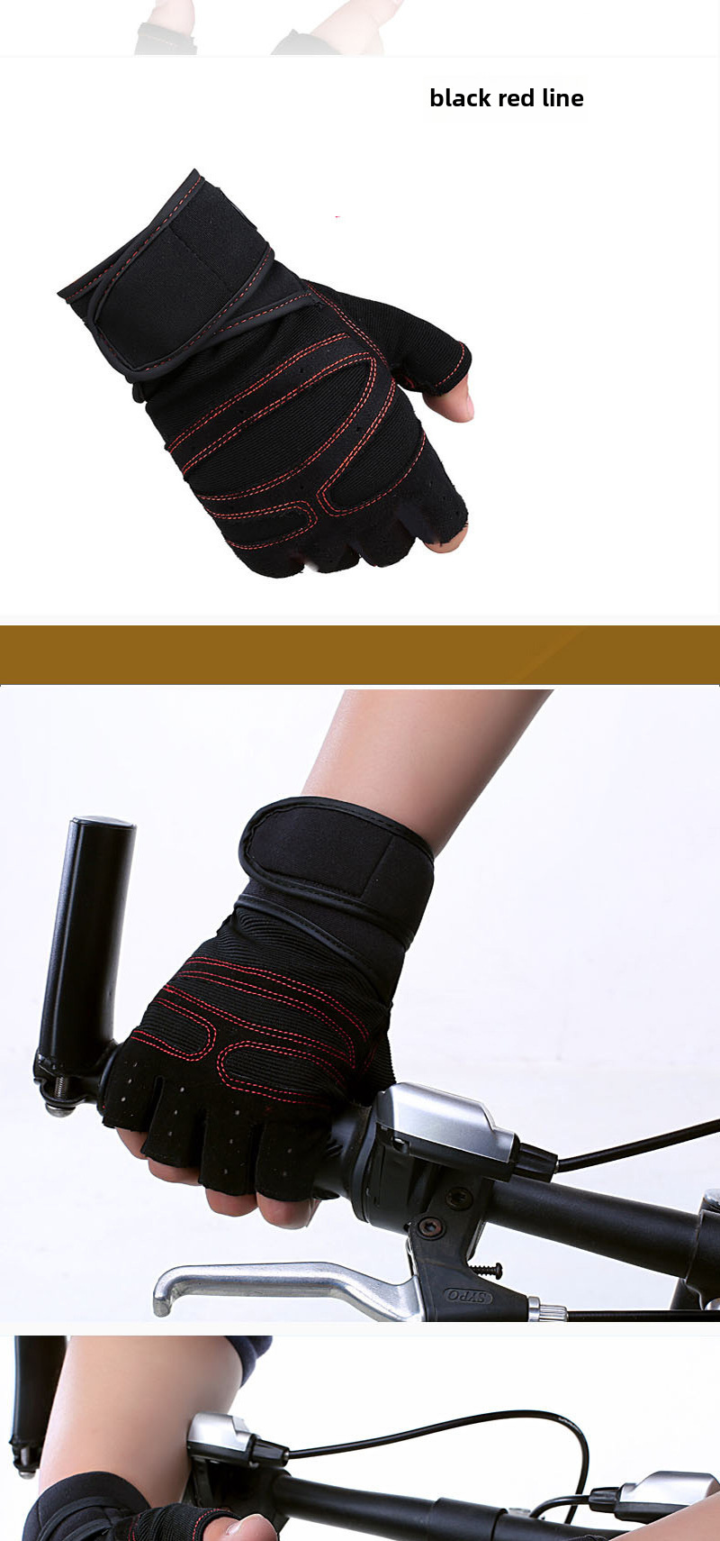 Half finger gloves a generation of wear-resistant breathable wrist gloves men's and women's sports gym non-slip riding dumbbell_maomaolike.com