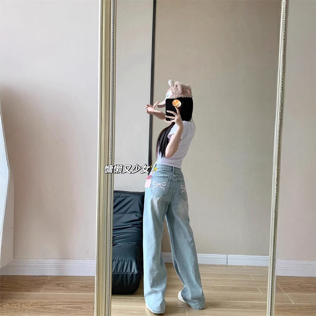 Women's Jeans 2026 New Early Autumn Thin Style Trendy High-Waisted American High Street Straight-Leg Pants for Petite Figures