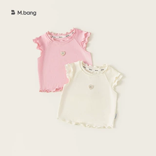邦选童装儿童衣服夏薄款甜美木耳边女童上衣无袖宝宝T恤时尚夏装
