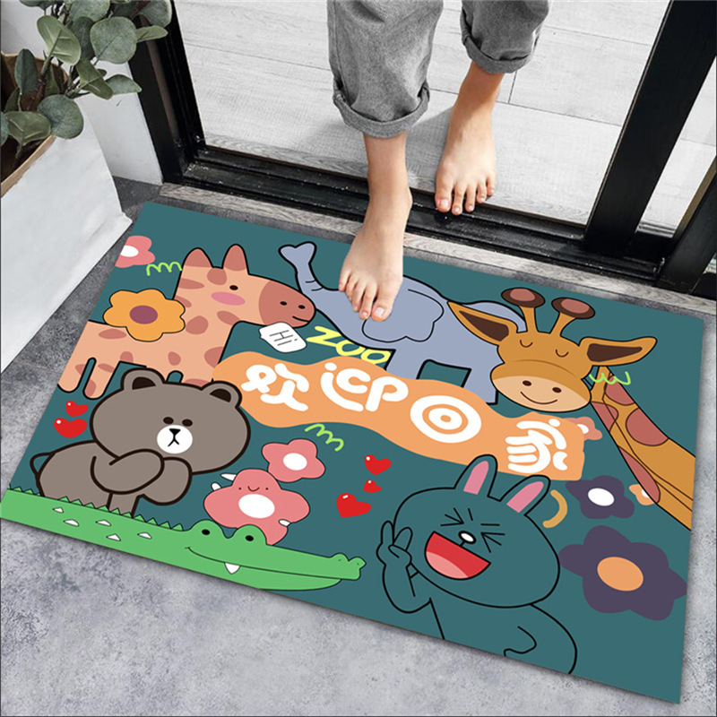 Home Entry Mat Entrance Hall Rugs Kitchen Bathroom Non-slip Absorbent Waterproof Mat Bedroom Dustproof Foot Mat