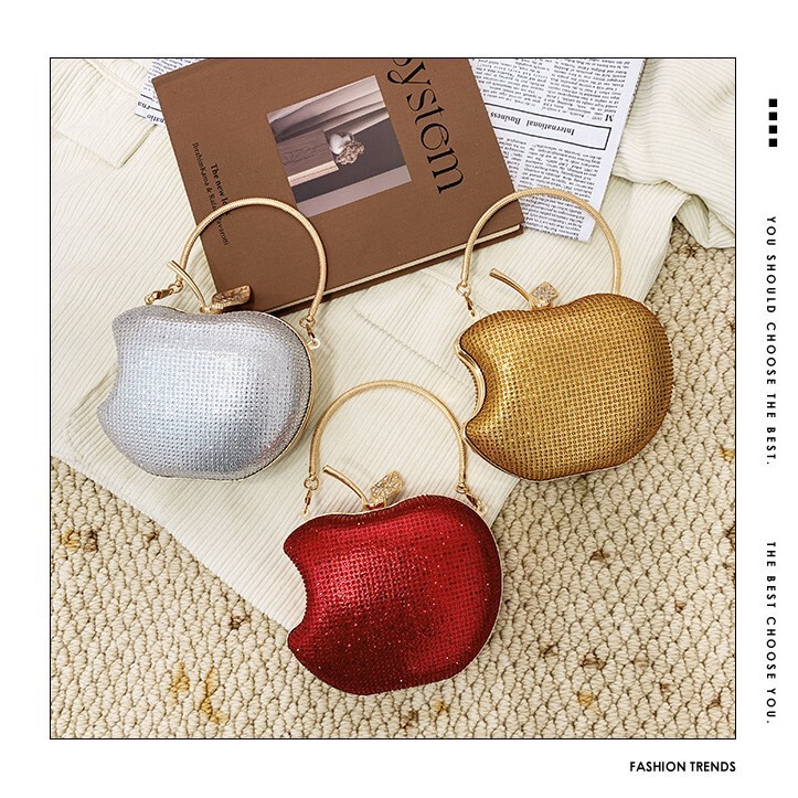 Cross-Border Women's Bags, Popular Handbags, Apple Bags, Foreign Trade Small Bags, Acrylic Bags, Evening Bags, Diamond-Encrusted Chain Bags