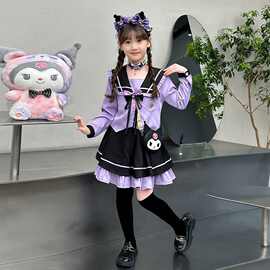 女童两件套春秋装洋气学院风中大儿童装女孩衬衫半身裙时尚套装