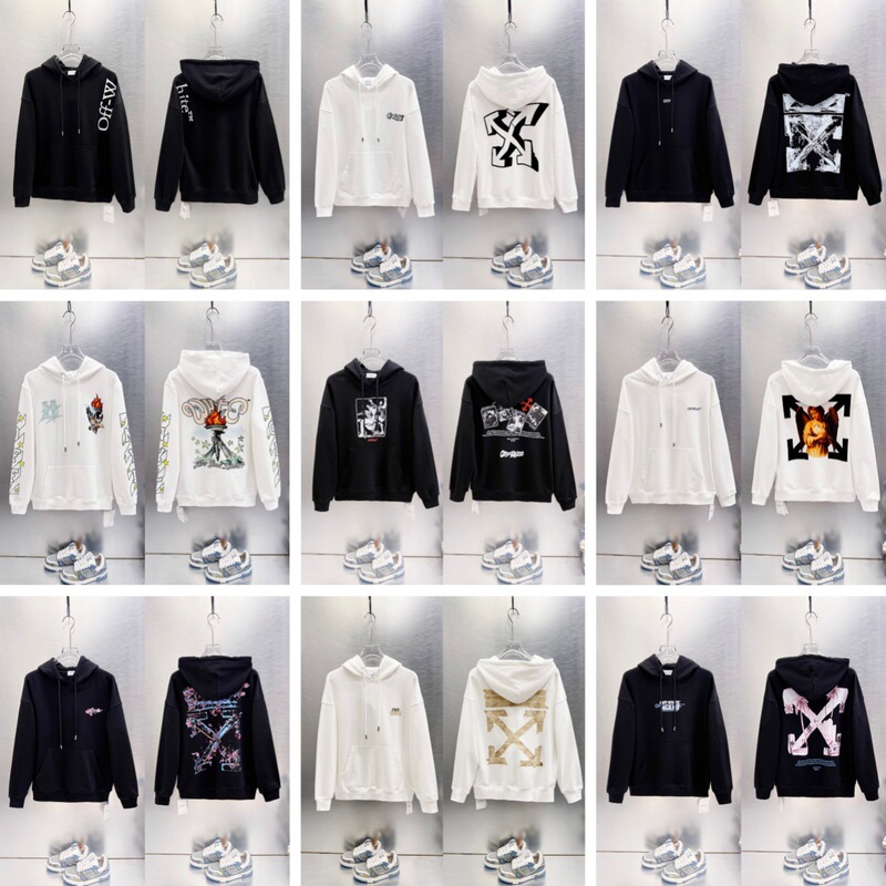 Cross-Border In-Stock High-Quality Trendy Brand Off-White Basic Versatile Unisex Popular Hooded Sweatshirt Wholesale Cross-Border In-Stock High-Quality Trendy Brand Off-White Basic Versatile Unisex Popular Hooded Sweatshirt Wholesale