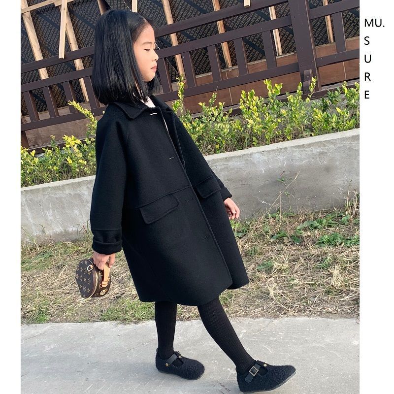 Double-sided cashmere children's demi-season woolen woolen coat for…