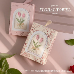 チューリップ刺繍タオル ウェディング フェイスタオル ブライズメイド ハンドタオル ハンカチ ギフトバッグ お土産 刺繍ハンカチ