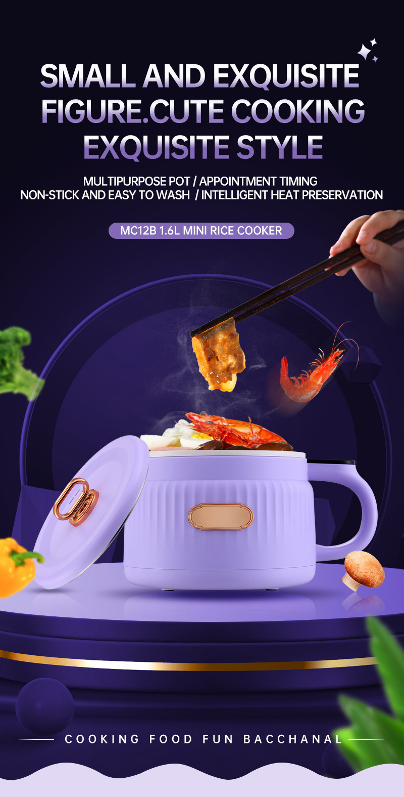 Cross-Border 110V Electric Small Multi-Functional Household Dormitory Instant Noodle Cooker US UK EU Plug_voghion.com