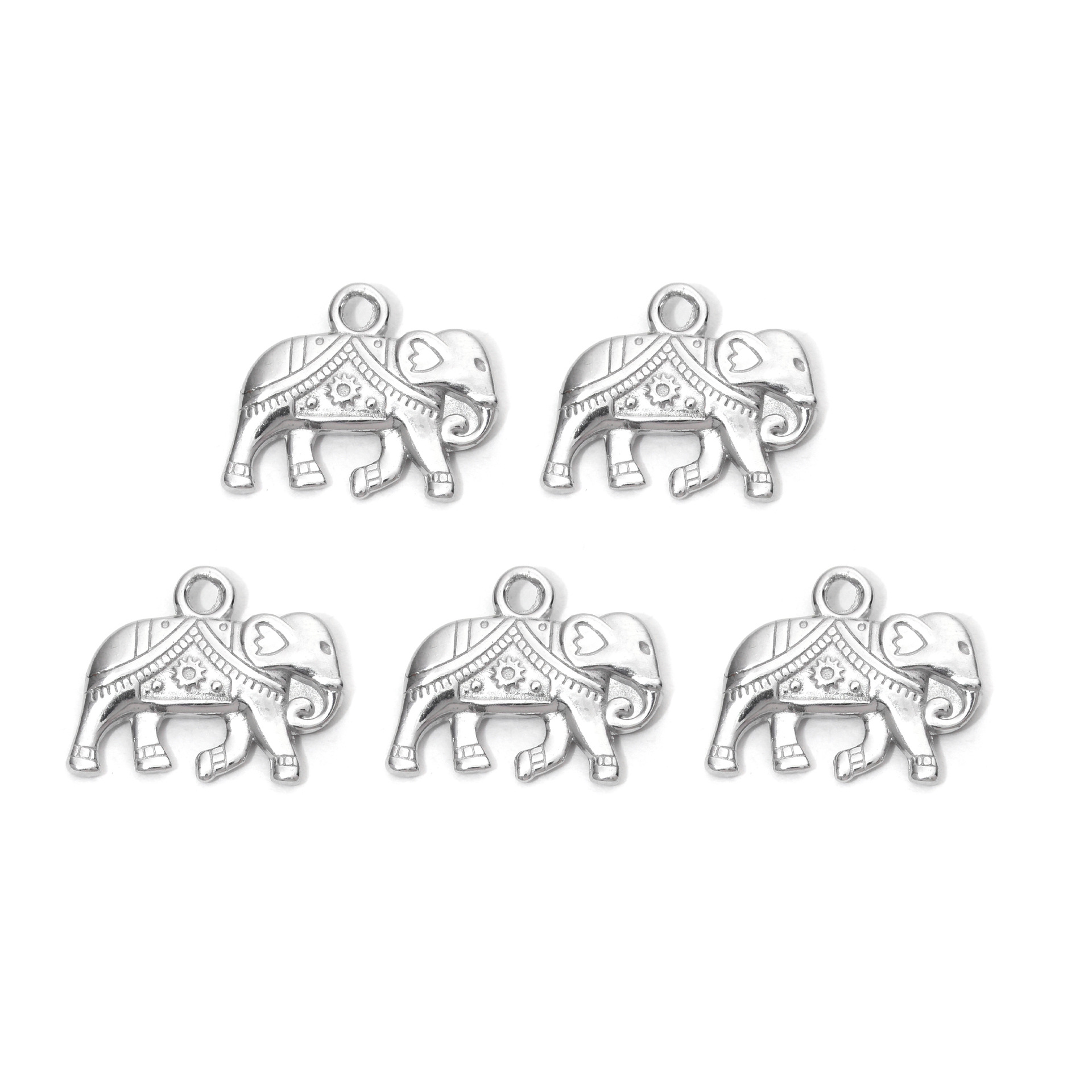 All Seasons Season Plating Design 10 PCS/Package 304 Stainless Steel Elephant Pendant
