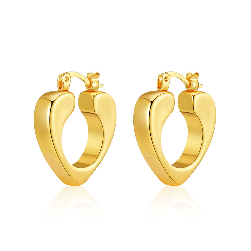 Sweet Heart Shape Copper Plating Earrings 1 Pair