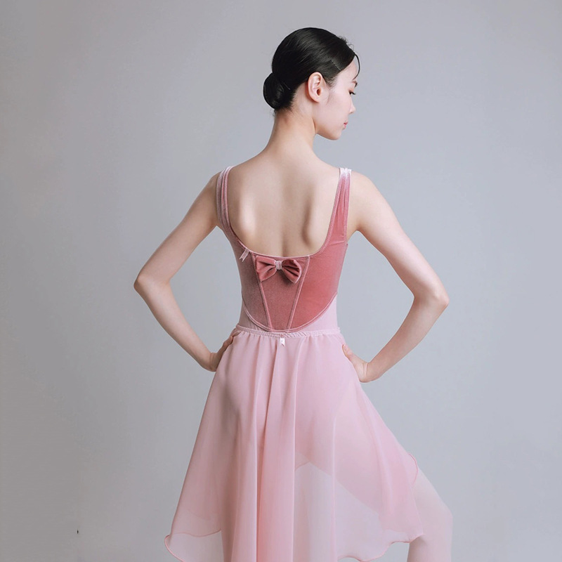 Ballet Gymnastics Training Clothes for Women, Velvet Bow Body Suits, Dance Clothes, Adult Art Exam Performance Costumes Ballet Gymnastics Training Clothes for Women, Velvet Bow Body Suits, Dance Clothes, Adult Art Exam Performance Costumes