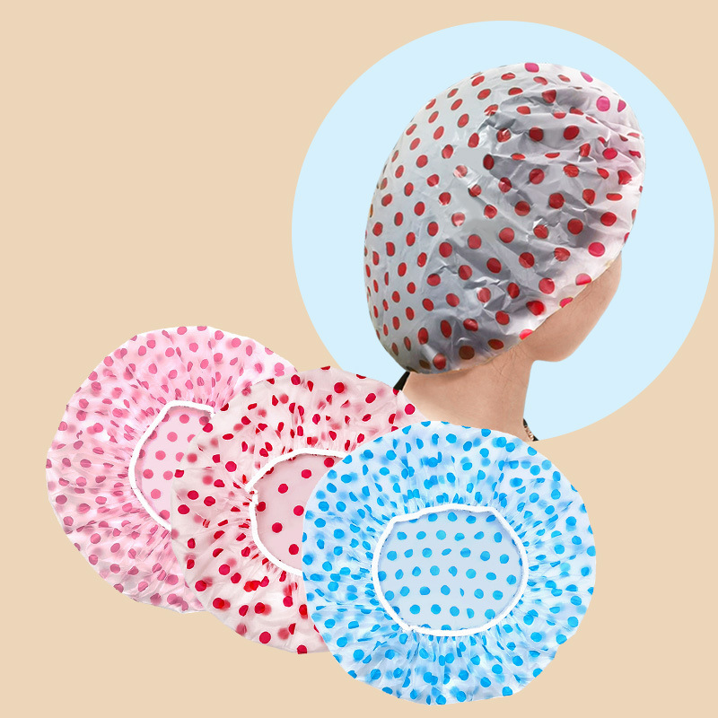Peva Shower Cap for Adults, Extra Large and Thick, Waterproof Bath Cap, Non-Disposable Headgear Wholesale