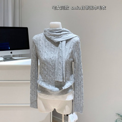 宅女同款 so*idea绵羊毛高领宽边系带复古收腰显瘦内搭毛衫毛衣