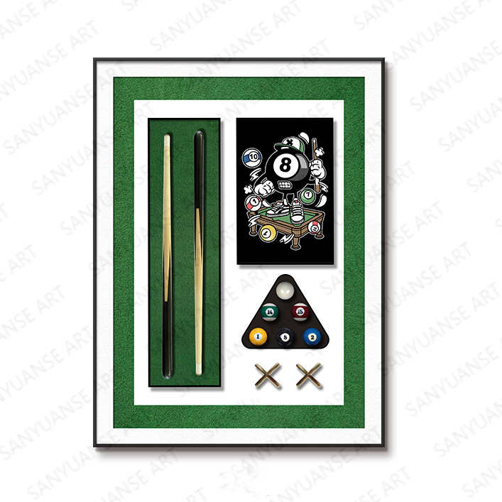 Pintura de decoración de sala de billar Mural de sala de billar tridimensional Mural de restaurante tridimensional Pintura colgante de billar