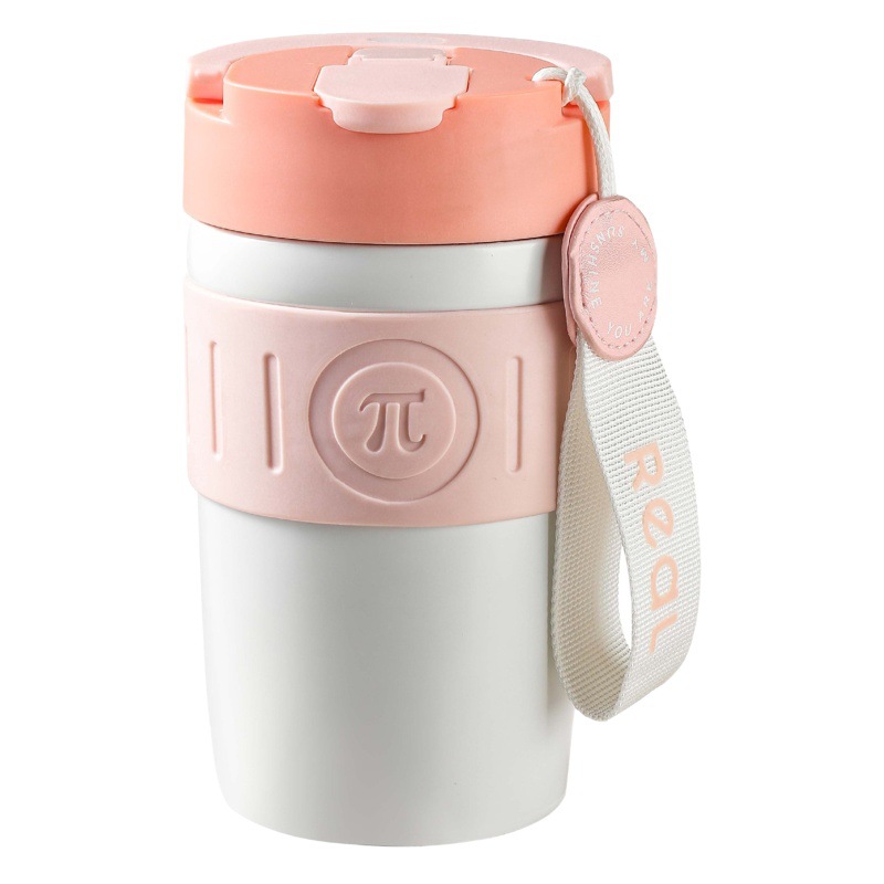 Conveniente taza de vacío de deseo de estrella taza de café portátil de acero inoxidable de alta apariencia femenina taza de agua de estudiante de paja de beber doble de gran capacidad