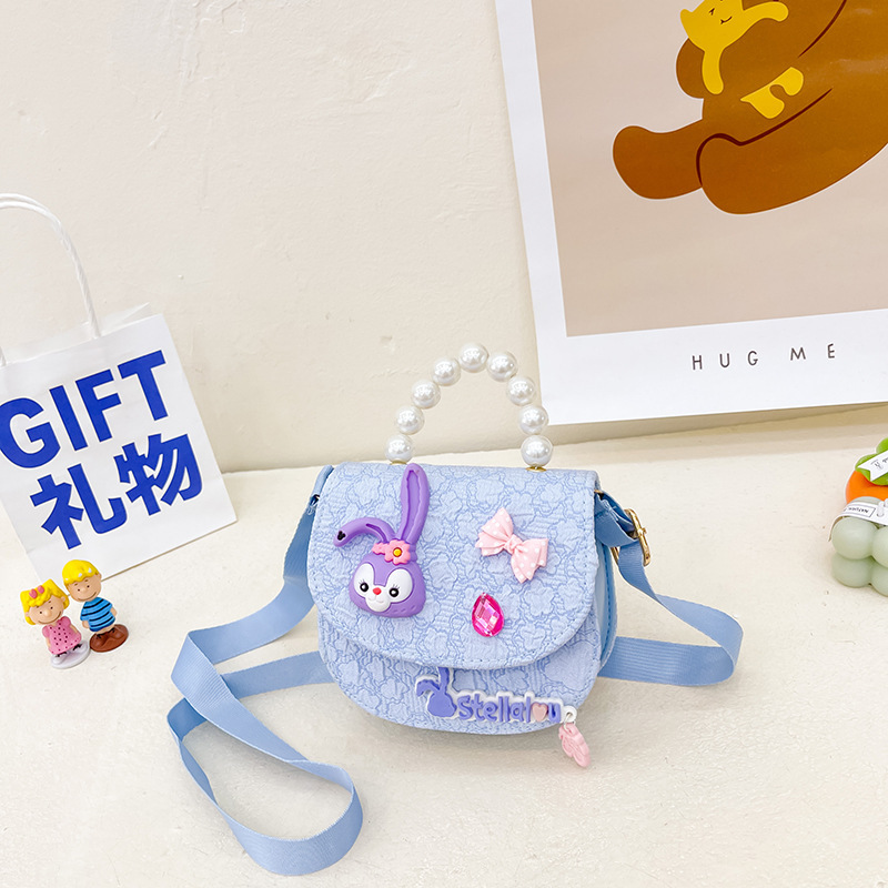 Bolso de los niños al por mayor bolsa de mensajero de las niñas bolso de perlas de moda de dibujos animados accesorios bolsa estrella Delu mochila