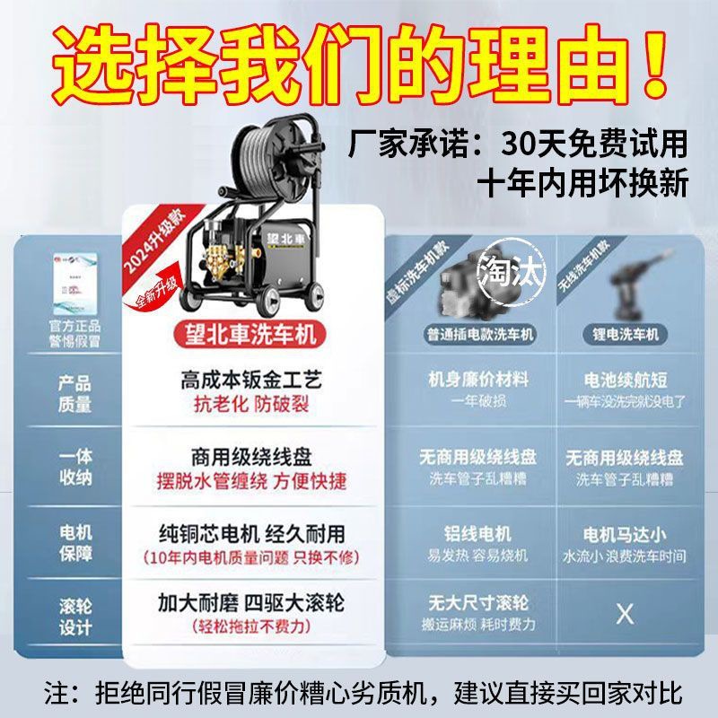 Ultra-High Pressure Car Washing Machine 220V Water Gun High-Power Household Commercial Cleaning Machine Portable Supercharged Water Gun Car Washing Artifact