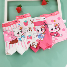 批发新品精梳纯棉儿童内裤女童平角小宝宝女孩中大童短裤底裤1017
