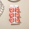 #6 Gradient red [6-piece set with card] 4cm agate inlaid with plumeria style