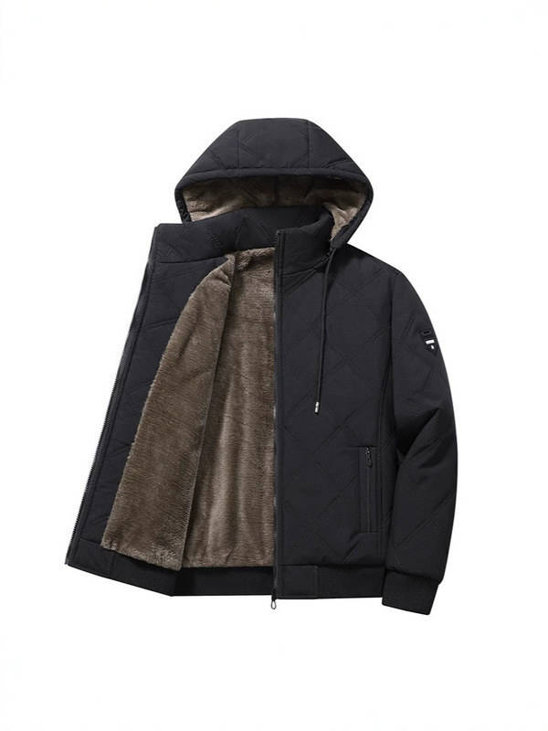 2026 Winter Men's Fleece-Lined Jacket, Thickened Baseball Collar Cotton Coat for Autumn and Winter, Casual Loose Fit, Plus Size for Middle-Aged Men 2026 Winter Men's Fleece-Lined Jacket, Thickened Baseball Collar Cotton Coat for Autumn and Winter, Casual Loose Fit, Plus Size for Middle-Aged Men