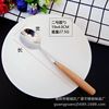 Japanese dessert spoon from natural wood for food, tableware stainless steel, wholesale, Birthday gift