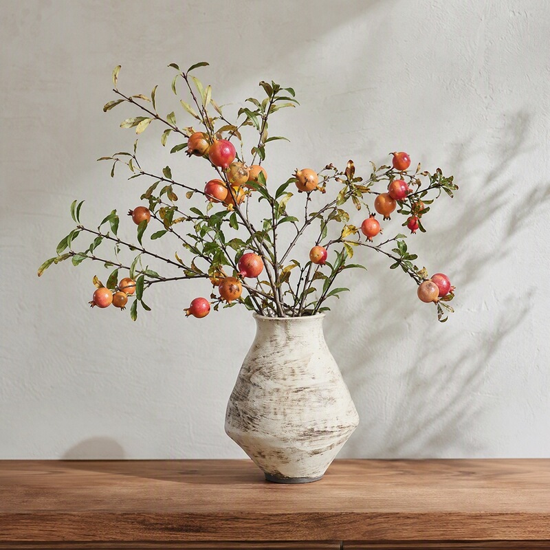 Readu Retro Creative Wabi-Sabi Style Off-White and Coffee-Colored Ceramic Vase, Home Decor, Living Room Tabletop Flower Arrangement Ornament Readu Retro Creative Wabi-Sabi Style Off-White and Coffee-Colored Ceramic Vase, Home Decor, Living Room Tabletop Flower Arrangement Ornament