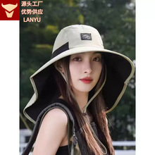 太阳帽户外登山女帽防晒钓鱼帽渔夫帽护颈防紫外线遮阳男款批发