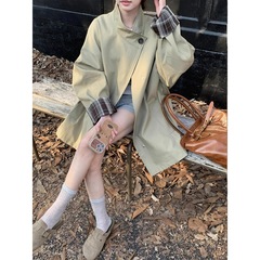 风衣女小个子2025新款春秋季英伦风感韩系外套杏色经典黑