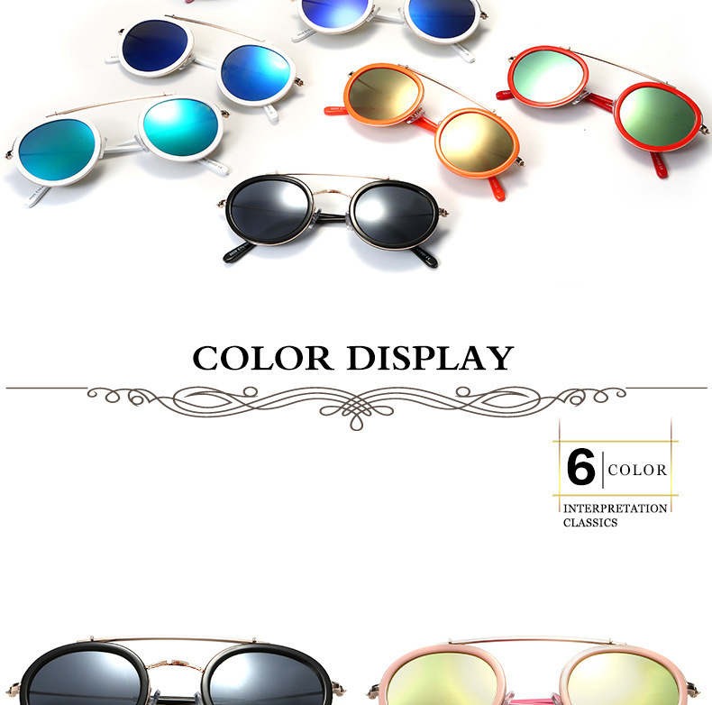2023 neue Mode runde Rahmen Brille Männer und Frauen Retro koreanische Sonnenbrille Anti-Ultraviolett UV400 – Detail 3