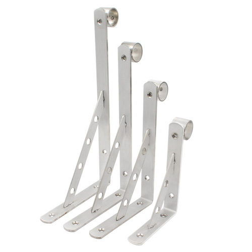 Stainless steel side-mounted tripod bracket clothes drying rod balcony exterior wall fixed clothes drying rack wall clothes hanging rod
