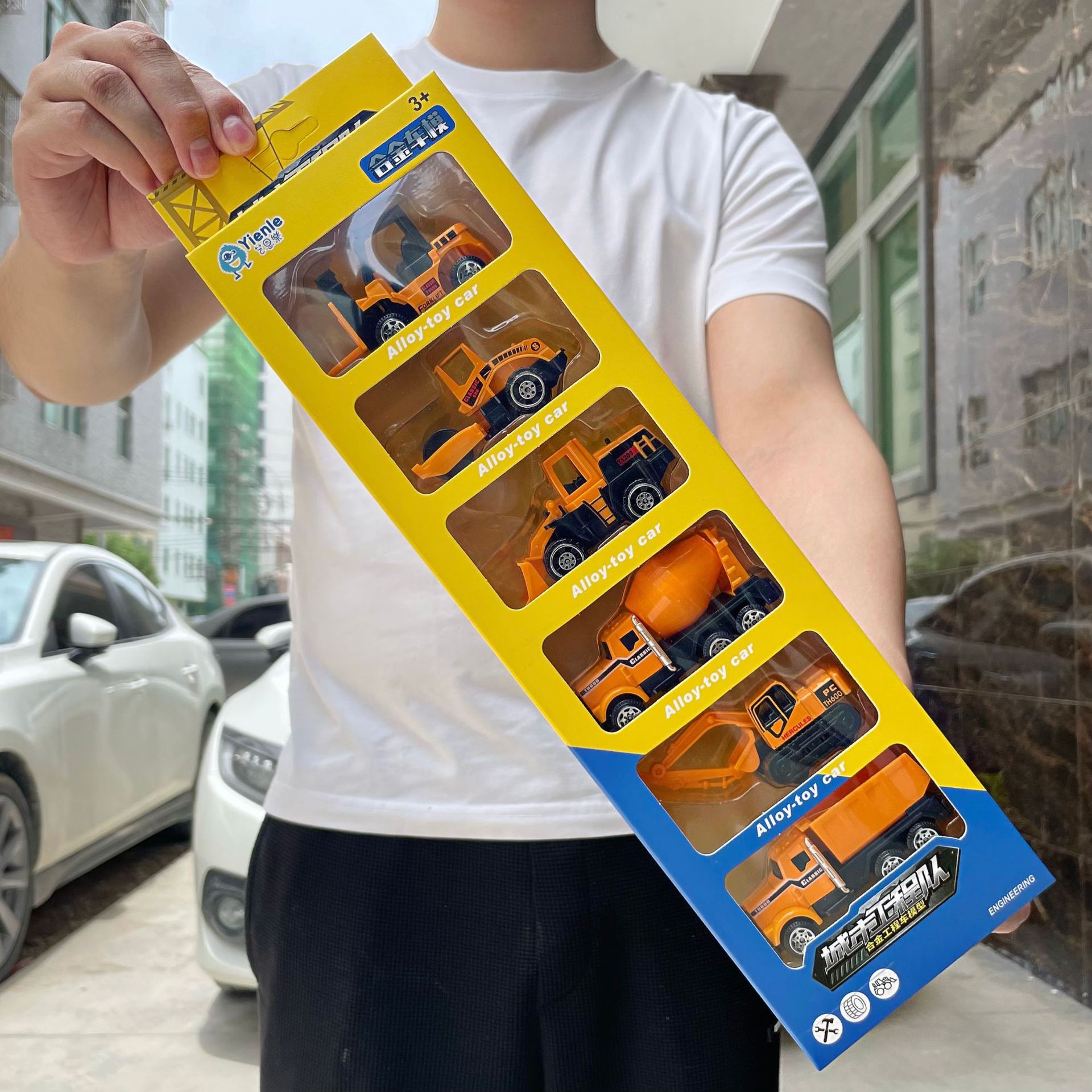 Aleación deslizante excavadora tanque de aceite agitación volcado ingeniería vehículo modelo traje juguete al por mayor premio coche regalo