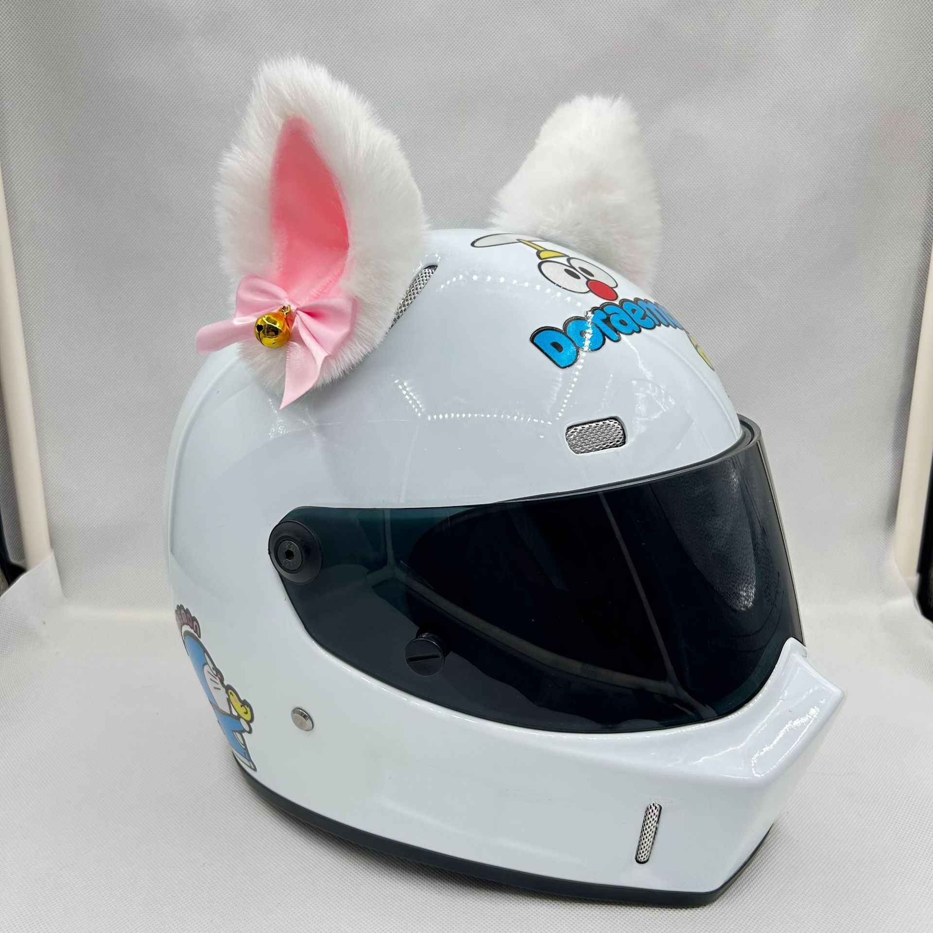 화이트 핑크 귀 + 핑크 벨