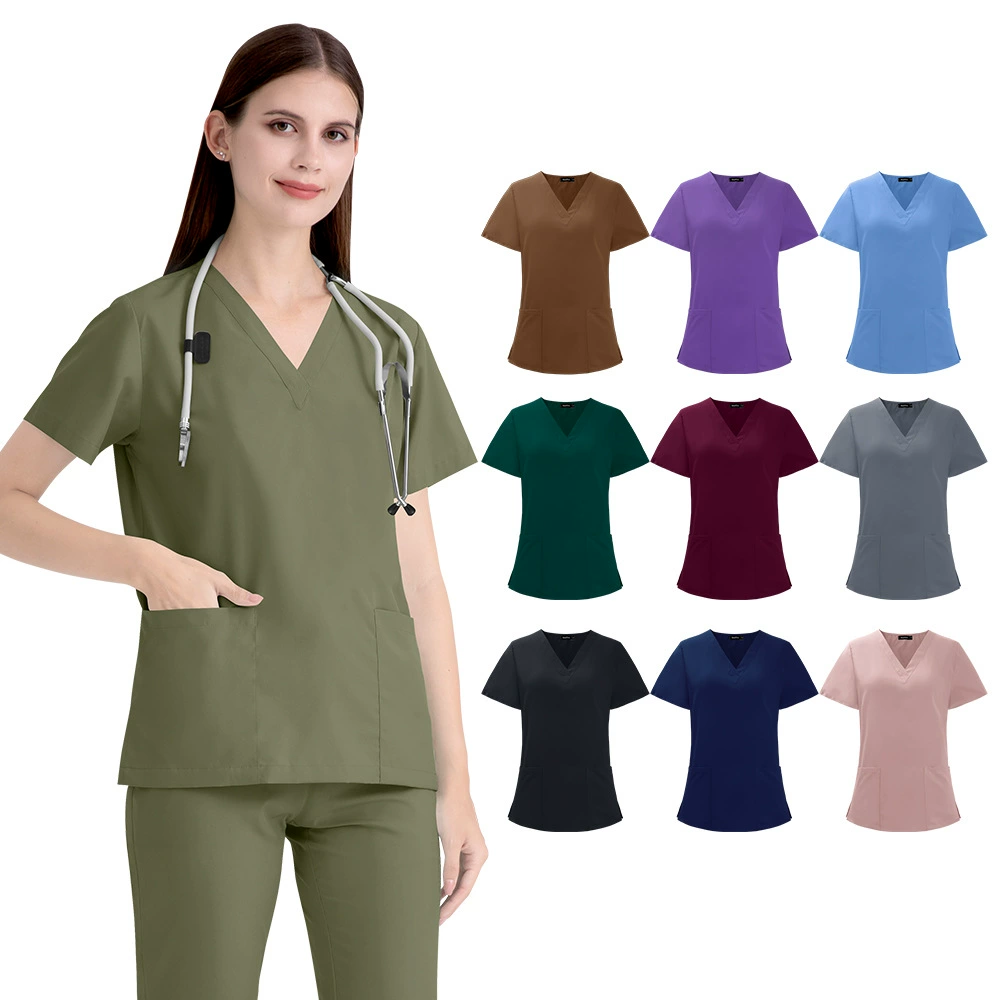 Нянь Гин быстрюхая одежда для рук женская кисть с короткими рукавами, ручная одежда, салон красоты, рабочая одежда, мужская короткая рукава, набор с V-образным вырезом
