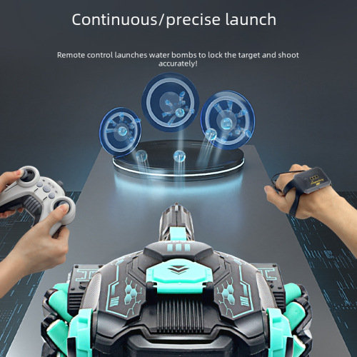 Remote-Controlled Tank Gesture-Sensing Water Bullet-Firing 4WD Off-Road Mecha Electric Toy Car